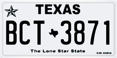 TX license plate BCT3871