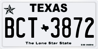 TX license plate BCT3872