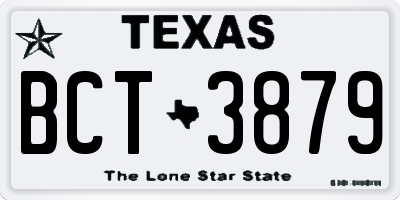 TX license plate BCT3879