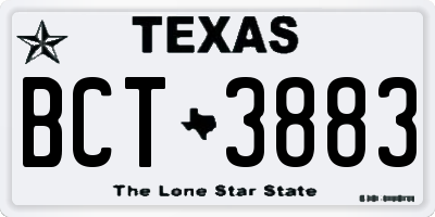 TX license plate BCT3883