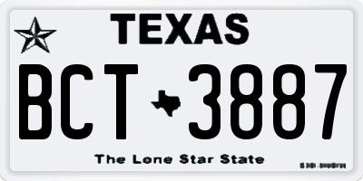 TX license plate BCT3887