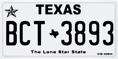 TX license plate BCT3893