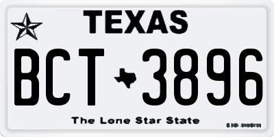 TX license plate BCT3896