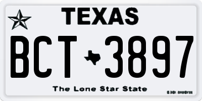 TX license plate BCT3897