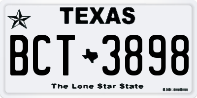 TX license plate BCT3898