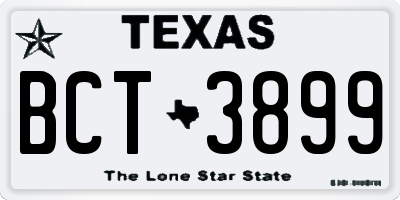 TX license plate BCT3899
