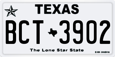 TX license plate BCT3902