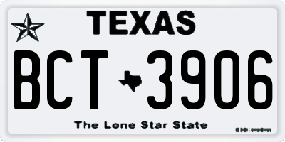 TX license plate BCT3906