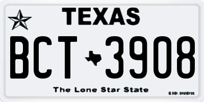 TX license plate BCT3908