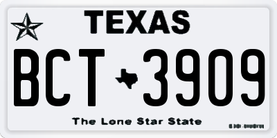 TX license plate BCT3909
