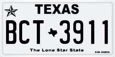 TX license plate BCT3911