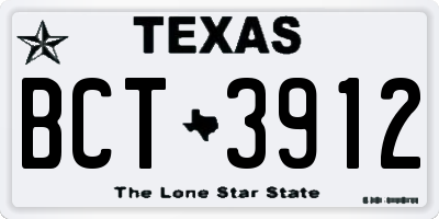 TX license plate BCT3912