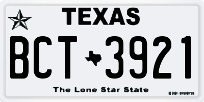 TX license plate BCT3921