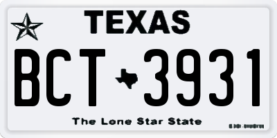 TX license plate BCT3931