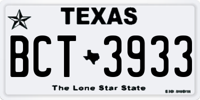 TX license plate BCT3933