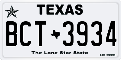 TX license plate BCT3934