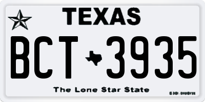 TX license plate BCT3935