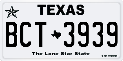 TX license plate BCT3939