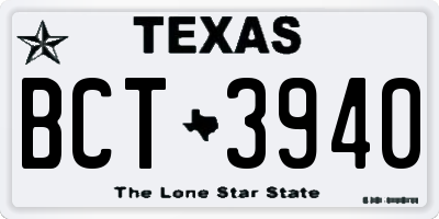 TX license plate BCT3940