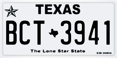 TX license plate BCT3941