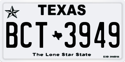 TX license plate BCT3949