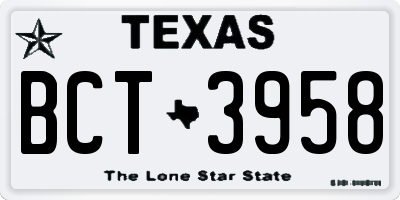 TX license plate BCT3958