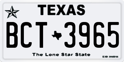TX license plate BCT3965