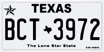 TX license plate BCT3972
