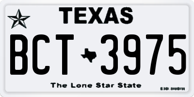 TX license plate BCT3975