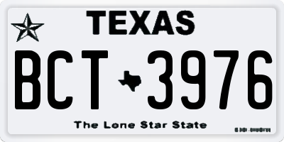 TX license plate BCT3976