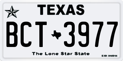 TX license plate BCT3977