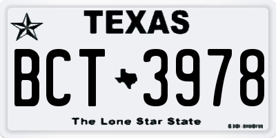 TX license plate BCT3978