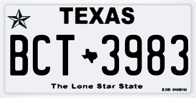TX license plate BCT3983
