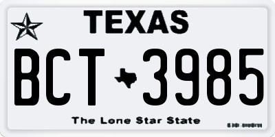 TX license plate BCT3985