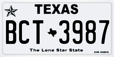 TX license plate BCT3987