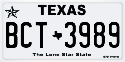 TX license plate BCT3989