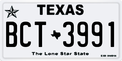 TX license plate BCT3991