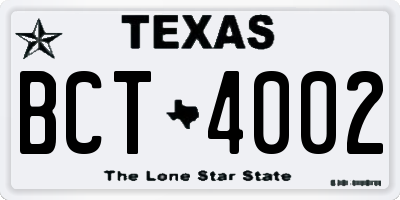 TX license plate BCT4002