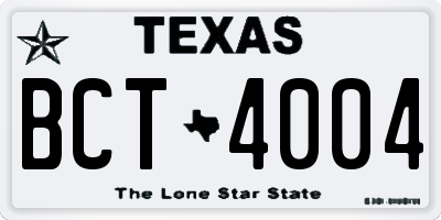 TX license plate BCT4004