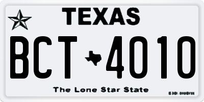 TX license plate BCT4010