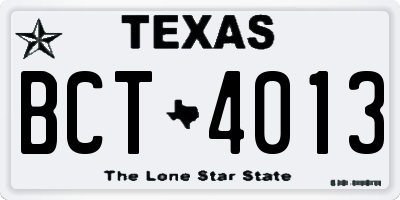 TX license plate BCT4013