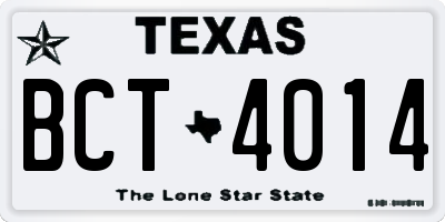 TX license plate BCT4014