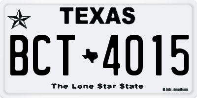 TX license plate BCT4015
