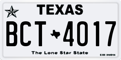 TX license plate BCT4017
