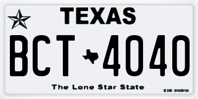 TX license plate BCT4040