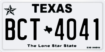 TX license plate BCT4041
