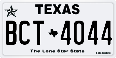TX license plate BCT4044