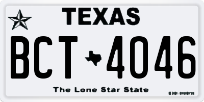 TX license plate BCT4046