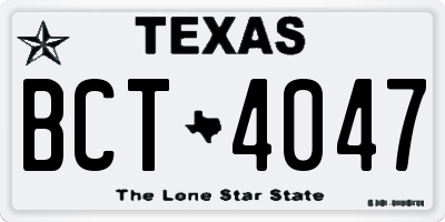 TX license plate BCT4047