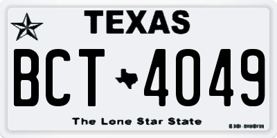 TX license plate BCT4049
